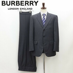 国内正規品◆BURBERRY LONDON バーバリーロンドン ストライプ柄 セットアップ スーツ チャコールグレー AB6