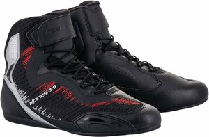 US 10 - ブラック/シルバー/レッド - ALPINESTARS アルパインスターズ Faster-3 Rideknit シューズ