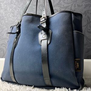 Billingham × ジャーナルスタンダード トートバッグ メンズ NETHERTON TOTE 別注 ビリンガム 肩掛け ネイビー キャンバス レザー A4可