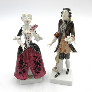 1円〜 Meissen マイセン ペーター・シュトラング作 ペア人形 バロック 計2点 y258-3418404【Y商品】