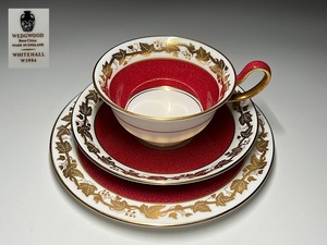 【瑞】ウェッジウッドWEDGWOOD WHITEHALL　カップ＆ソーサー＋ケーキ皿