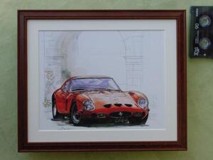 ■BOWイラスト額■フェラーリ250GTO■Ferrari額172■