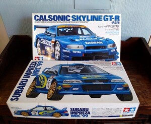 T1474　TAMIYA　スバル インプレッサ WRC’99　カルソニック スカイライン GT-R (R34)　未組立　箱入