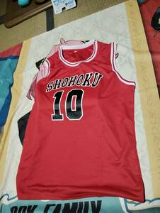 スラムダンク/SLAM DUNK コスプレ ユニフォーム 湘北高校 SHOHOKU 10 レッド ホワイト ブラック L メンズ