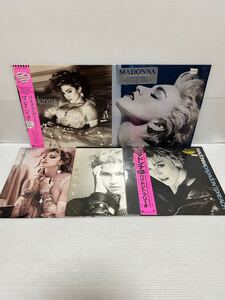 ◇E256◇ LP レコード Madonna マドンナ 5枚まとめて True Blue ポスター付 ライク・ア・ヴァージン パパ・ドント・プリーチ レンタル盤 他