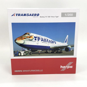 【中古】開封)【外箱破損】herpa 1/200 ボーイング 747-400 Amur Tiger[240010404449]