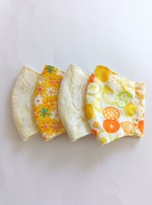 園児用立体マスク６枚入り(蝶々１枚・花３枚・レース２枚)ハンドメイド★送料無料★