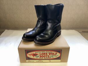 【LONE WOLF BOOTS/ロンウルフ ブーツ】FARMER　ファーマー　LW00124-119 BLACK　サイズ：7.5　エンジニアブーツ