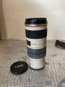  Canon キヤノン オートフォーカスレンズ CANON ZOOM LENS EF 70-200㎜ 1:4 L IS USM キャップ 付きカメラ　動作未確認現状品