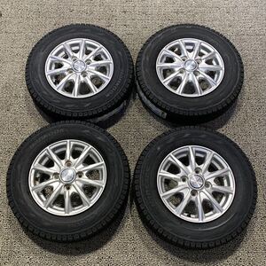 送料無料　未使用品　145R12C 81/79L LT スタッドレス付き　軽トラ等に　145R12 12x4J 100/4H ET42 【4本セット】1円〜　　