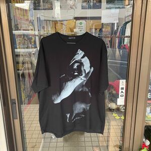 良品 LAD MUSICIAN ラッドミュージシャン Big T-Shirt ビッグ プリント Tシャツ 半袖 ブラック 42 AWはインナーにもOK