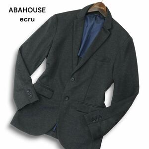 ABAHOUSE ecru アバハウス エクリュ 通年 背抜き ポリ100%★ スリム アンコン テーラード ジャケット Sz.50　メンズ　A4T09562_9#O