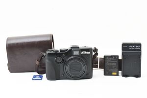 9315 超美品/純正本革ケース付き Nikon デジタルカメラ COOLPIX (クールピクス) P7100 ブラック P7100BK/本体、充電器、バッテリー、SD16GB