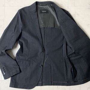 美品/希少デザイン●バーバリーブラックレーベル BURBERRY BLACK LABEL チェック柄 総柄 テーラードジャケット 2B Mサイズ 黒 紫 メンズ