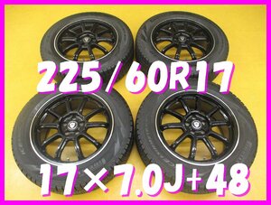 ■送料無料 A4s■　社外アルミ　17×7.0J＋48　5H PCD100　 ピレリ　225/60R17　冬４本セット　※レガシイアウトバック.SJフォレスター等