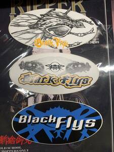 BLACKFLYSブラックフライ ステッカー 正規品 USA サングラス USDM 3枚セット 輸入 送料84円 90年代 西海岸 希少 sticker ③ ミニトラッキン