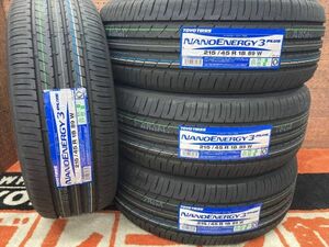 ◆当日交換可能! 横浜市都筑区より 在庫あり! 4本set 215/45R18 215/45-18 TOYOナノエナジー3+ タイヤ交換 車検 日本製 国産