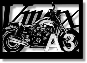 ヤマハ(YAMAHA) VMAXの切り絵　(2)【A3サイズ】[B3-013]