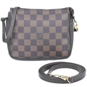 本物 ルイヴィトン LOUIS VUITTON LV トゥルースメイクアップ ダミエ エベヌ 2WAY ショルダーバッグ ブラウン N51982