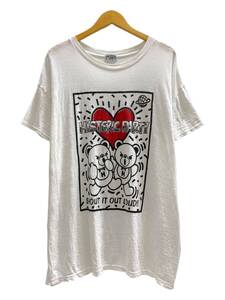 HYSTERIC GLAMOUR (ヒステリックグラマー) HYS PARTY オーバーサイズTシャツ ヒスベア プリント ユニセックス 半袖 01213CT03 F 白/036