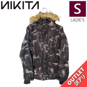 【OUTLET】 NIKITA HAWTHORNE PRINT JKT BLACKOUT Sサイズ レディース スノーボード スキー ジャケット JACKET アウトレット