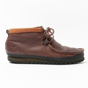 【1円スタート】Clarks Originals クラークスオリジナルズ ワラビー ブーツ カジュアルシューズ ブラウン レザー UK9G 27cm相当 メンズ