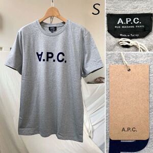 S 新品 A.P.C. アーペーセー V.P.C. ロゴ Tシャツ メンズ APC VPC フロッキーロゴ 杢グレー 送料無料