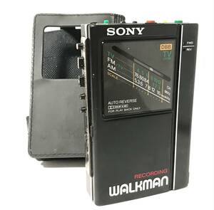 [美品][美音][整備品] SONY ウォークマン WM-F404 マットブラック ケース付き (カセットテープ 再生/録音、ラジオ AM/FM)