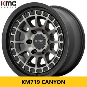 人気 USオフ系! 新品4本 KMC KM719 CANYON 8.0J×17in IS35 114.3 サテンブラック グレーティント デリカ D5 RAV4 に