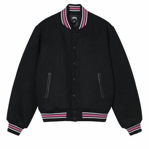 Stussy S Talk Melton Varsity Jacket ステューシー スタジャン L