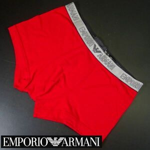 新品 エンポリオアルマーニ EMPORIO ARMANI ロゴ ボクサーパンツ 下着 ボクサーブリーフ M 赤 銀 黒 メンズ 男性 紳士 正規品