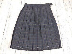 【as1005】愛知県 知立南中学校 女子用学生服 制服 冬服スカート(紺 チェック柄) W63 L57 未使用◆Y56