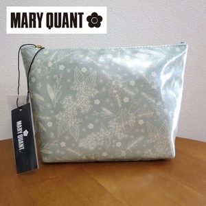 【新品 未使用】MARY QUANT（マリークヮント）スプリングブルーム舟型ポーチ グリーン バッグIN デイジー 化粧収納ポーチ 日本製 送料390円