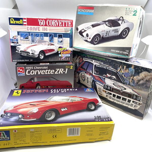 ジャンク 当時物 車プラモデル 5点まとめ Revell MONOGRAM AMT ERTL ITALERI アオシマ コルベット 427コブラ 250GT(Y1125_5)