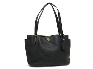 1円 ■美品■ PRADA プラダ レザー トートバッグ ショルダーバッグ 肩掛けかばん レディース ダークネイビー系 BL6309