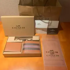 新品　Coach　コーチ 【合計３点 付属品セット】財布２点+レザーキーリング