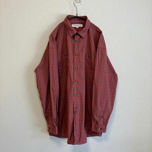 インディビジュアライズドシャツ Individualized Shirts /長袖シャツ /チェック /レッド /コットン /米国製 /サイズXL