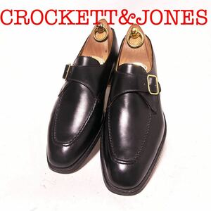 383.CROCKETT&JONES クロケットアンドジョーンズ ARTHORP シングルモンク 紳士靴 レザー 革靴 ブラック 7.5E