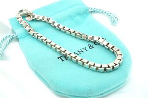 ティファニー ベネチアン ブレスレット アクセサリー ボックスチェーン SV925 銀 シルバー TIFFANY&Co. 0223j