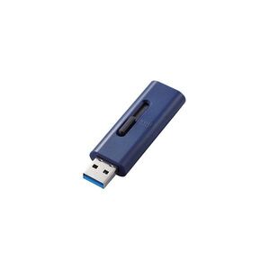 【新品】エレコム USBメモリー／USB3.2（Gen1）対応／スライド式／128GB／ブルー MF-SLU3128GBU