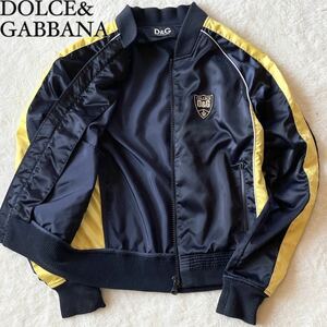 【極美品 希少Lサイズ】 ドルチェ＆ガッバーナ DOLCE&GABBANA ロゴ ワッペン ブルゾン ジャケット メンズ サイズ48 秋 冬