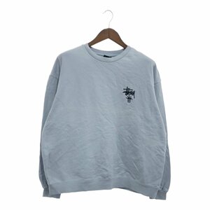 SALE// STUSSY ステューシー ワンポイントロゴ スウェット トレーナー トップス ストリート ライトブルー (メンズ M) Q0294