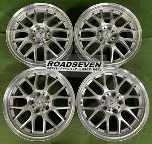 ★ASA LICENSED BY BBS メッシュ 17インチ 17×7J +52 PCD114.3 5H ハブ径:約73mm 4本Set アルミホイール 中古 ★腐食有 ★送料無料