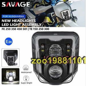 LED ヘッドライト アセンブリ Husqvarna ハスクバーナ Fe250 350 450 501 Te150 250 300 Tx125 プラスチック アルミ