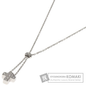 STAR JEWELRY スタージュエリー クロス ダイヤモンド ネックレス K18ホワイトゴールド レディース 中古