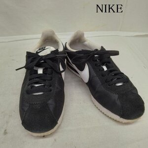 ナイキ WMNS CLASSIC CORTEZ NYLON クラシック コルテッツ ナイロン 749864-011 スニーカー 23.5cm 白 / ホワイト X 黒 / ブラック