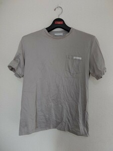 PRADA プラダ Tシャツ 半袖 ポケット ライトグレー コットン100% 灰色 メンズ ファッション トップス