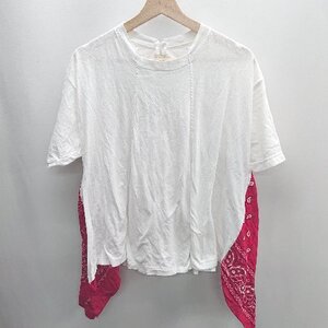 ◇ ⊂ Φ 77CIRCA 77サーカ サイドペイズリー柄 半袖 Tシャツ サイズ表記なし ホワイト レッド レディース E