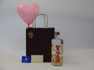 お誕生日 風船セット焼酎セット(老松酒造 笑福来運 麦焼酎金箔入り 25° 720ml(大分県))メッセージカード ハート風船 ミニチョコ付