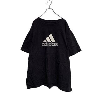 adidas 半袖 ロゴTシャツ 2XL ブラック アディダス ビッグサイズ クルーネック ビッグロゴ 古着卸 アメリカ仕入 a604-5302